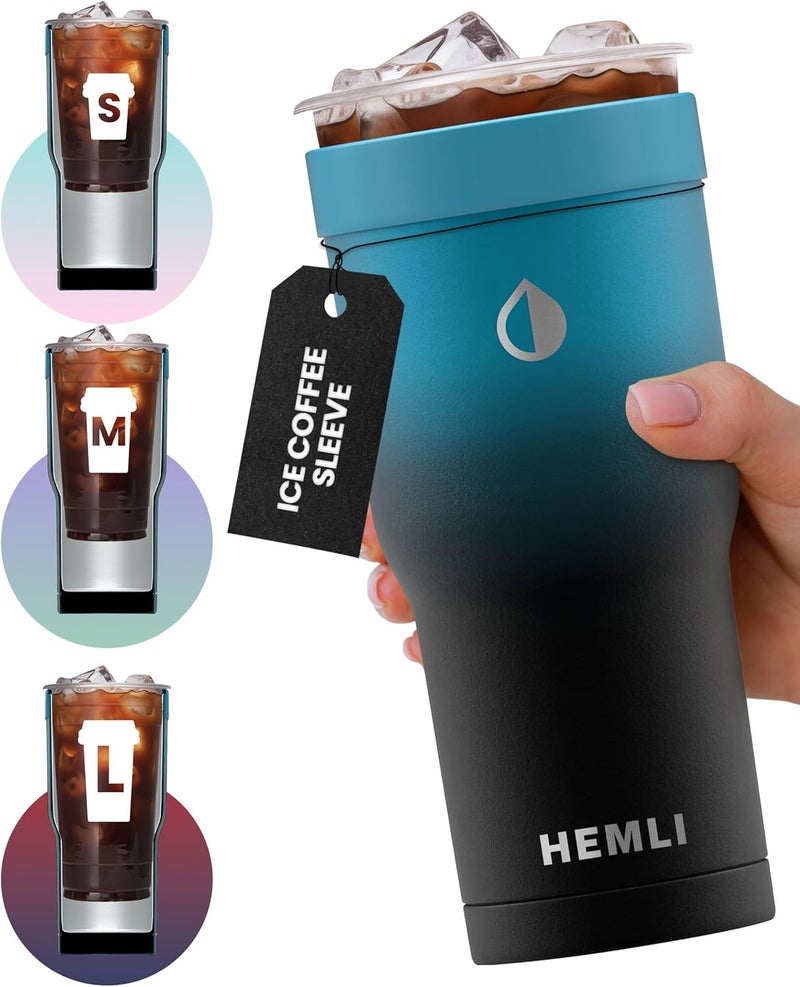 Hemli Universal Ice Coffee Sleeve Insulator - Insulated Iced Coffee Holder To Go, Insulated Cup Holder for Starbucks Dunkin Donuts McDonalds, Reusable Coffee Sleeve - Image 1